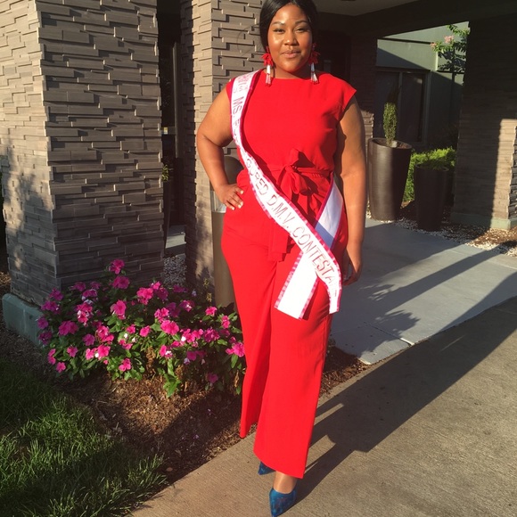 Vibrant Red Jumpsuit - Picture 2 of 2